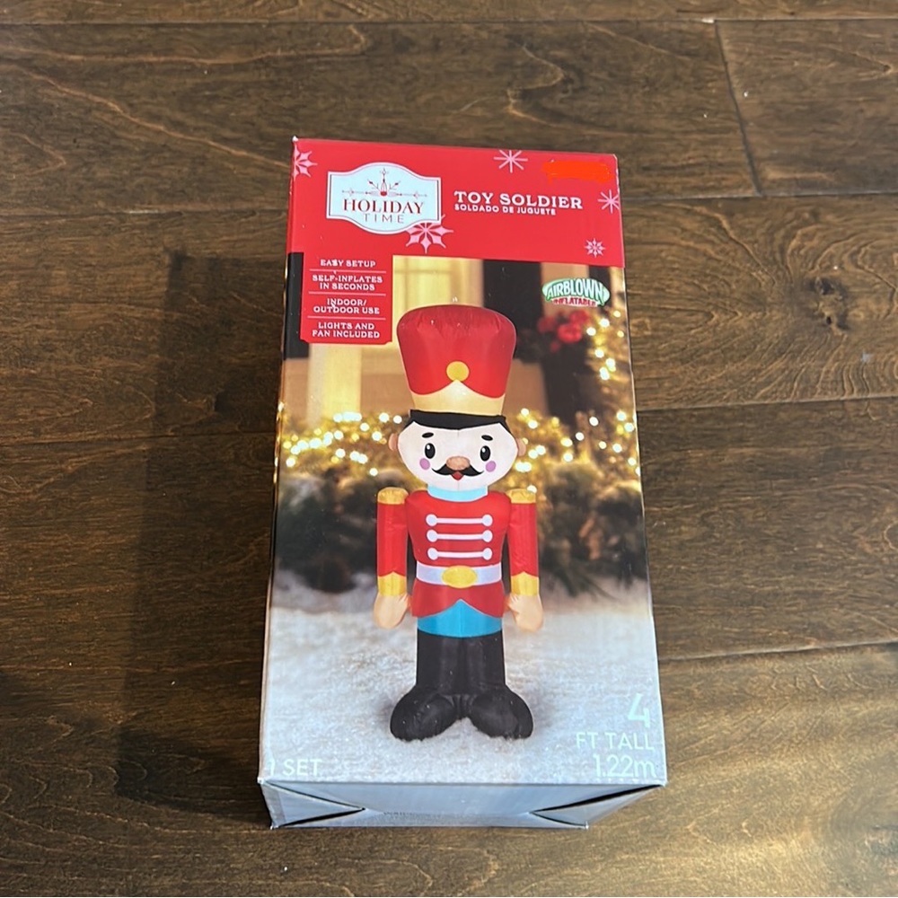 Holiday Time Air Blown Inflatable 4 Ft Christmas Toy Soldier Yard Decor LED